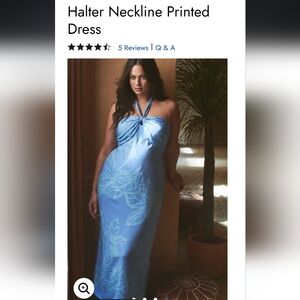 Eloquii, sz 14, Blue Halter Neckline Printed Dress